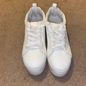 White platform sneakers